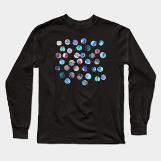 Colorful Ink Dots Pink blue navy Long Sleeve T-Shirt